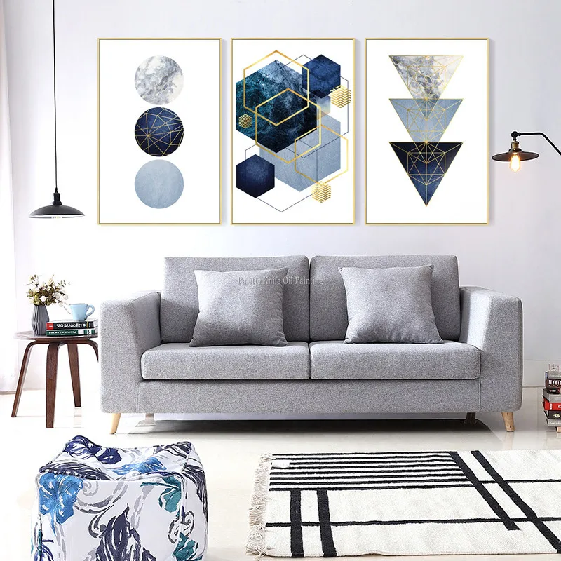 

Geometric canvas oil painting acrylic wall art hand painted pictures for living room home office hotel decor cuadros decoracion