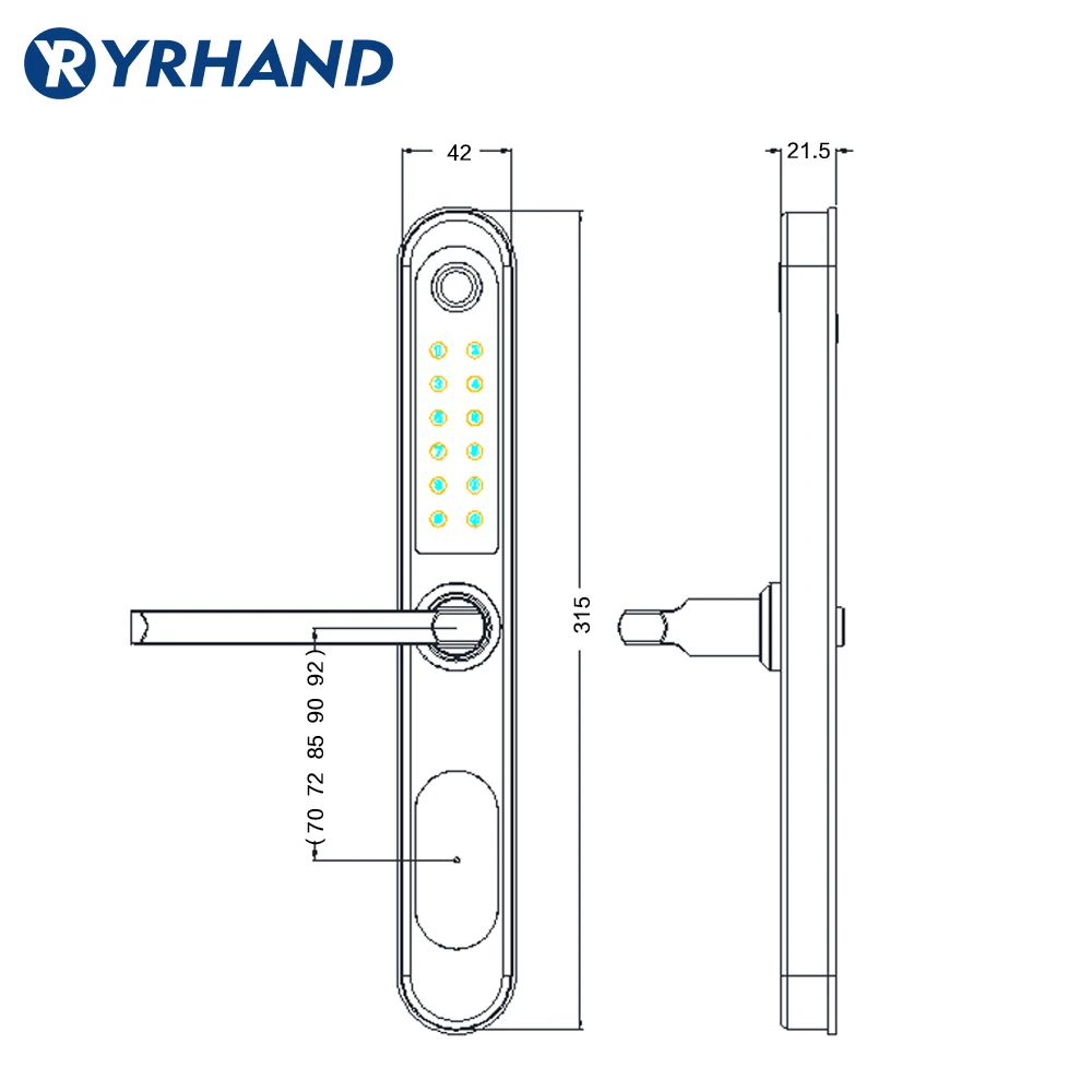 Tuya Smart Life Biometric Fingerprint Door Locks European Electronic Smart Door Lock RFID Card Code Lock For Aluminum Glass Door