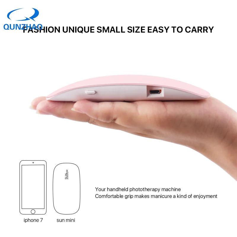 Mini Nail Dryer 6 LED DIY Lamp White Nail Dryer Machine UV LED Lamp Portable USB Cable Home Use Drying Lamp For Gel 6W