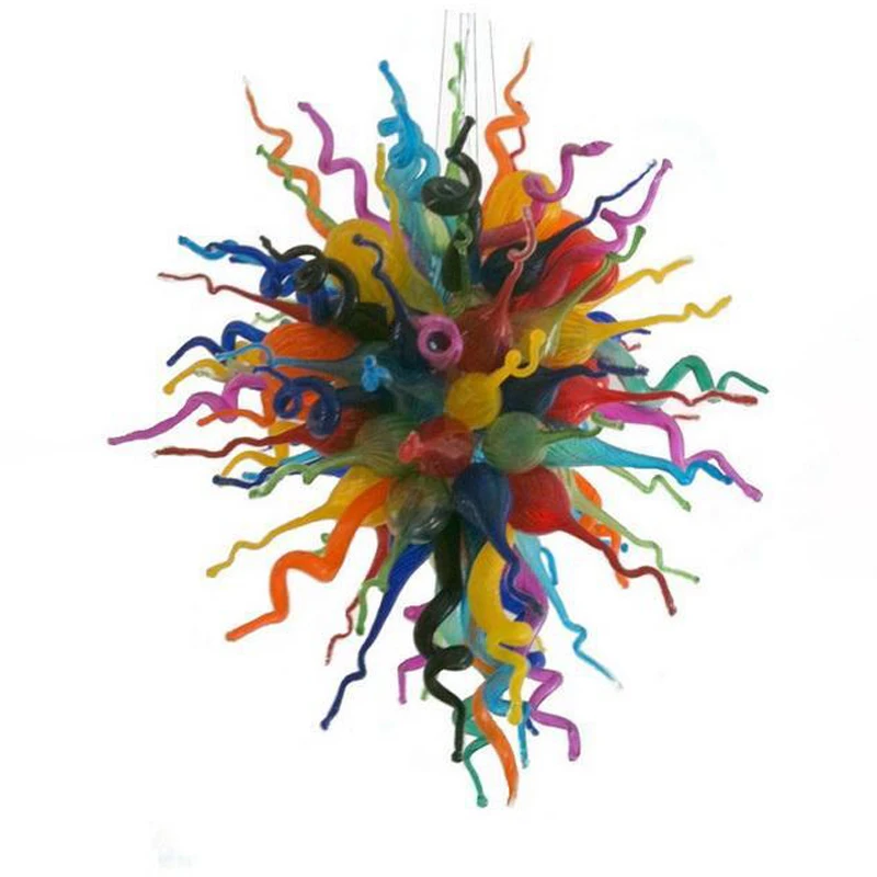 

Hand Blown Glass Chandelier Colorful Hotel Lobby Art Decor American Chihuly Chandeliers Pendant Lamps LED Lights 70 by 100 CM