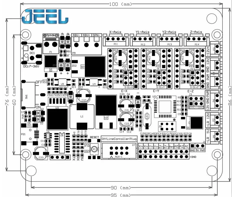 GRBL CNC Router Controller 3Axis Stepper Motor Driver Connect 300W Spindle Double Y Axis USB Driver Board For CNC Laser