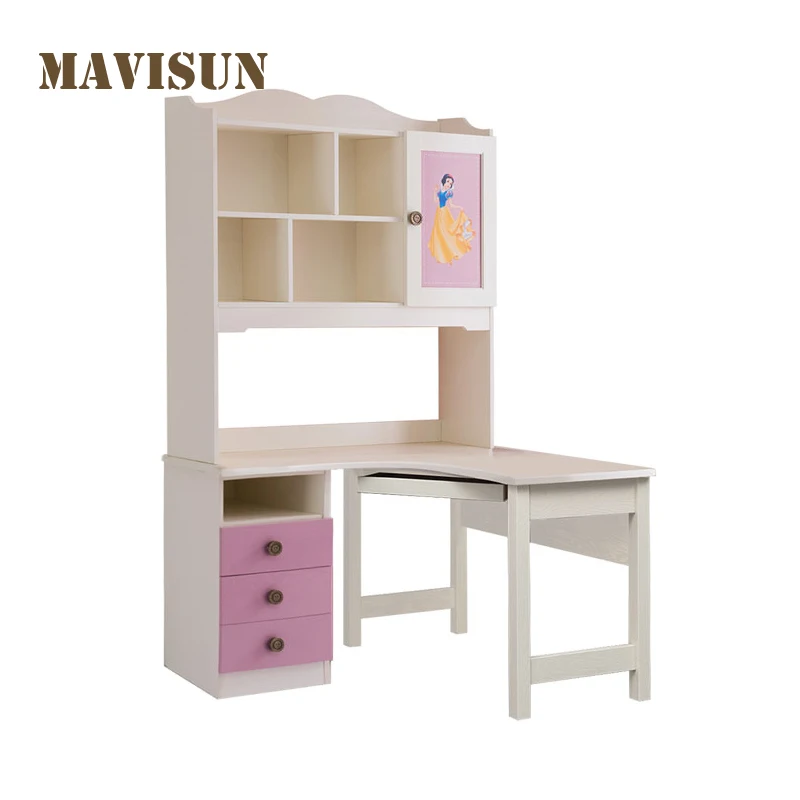 Lovely Pink Nordic Minimalist Style All Solid Wood Study Desk Home Desk And Chair Set Student Writing Homework Desk For Children