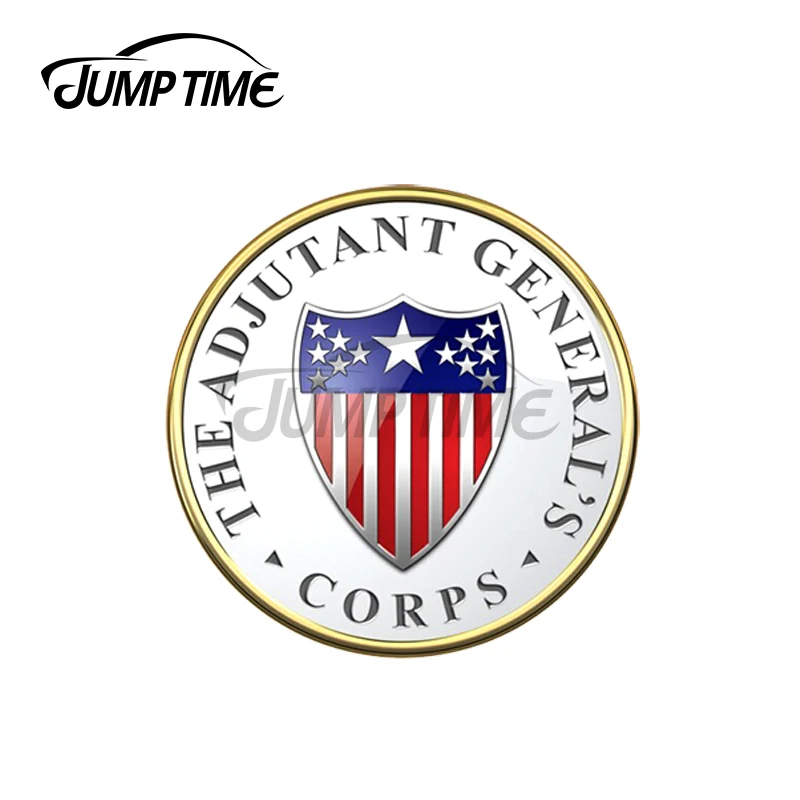 Jump Time 13 x 13cm For Adjutant General's Corps AG Corps Branch Insignia over Blue Velvet Car Decal Window Decal Accessories