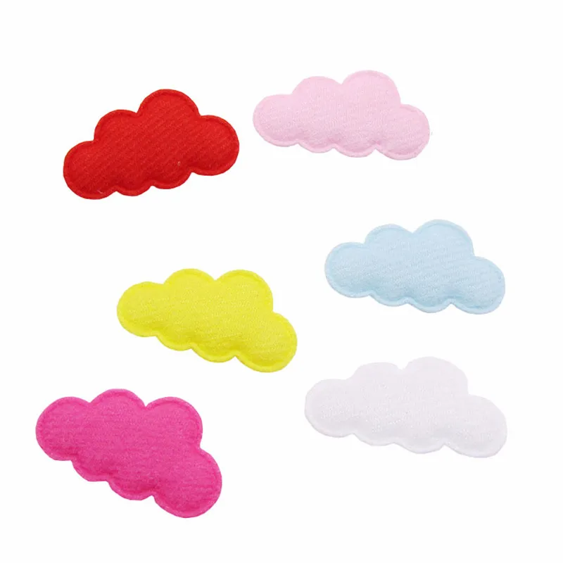 

20PCS/Pack Cute Color Fabrics Cloud Sewing Clothes Bags Hair Decoration Patch Kids Brooch Handmade Materials DIY Craft Supplies