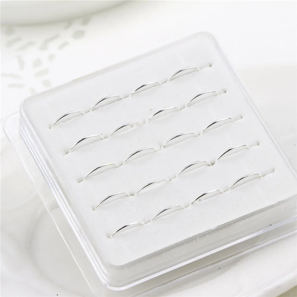 20PCS 925 Silver Nose Ring Lip Piercing Jewelry For Women Cartilage Helix Hoop Small Tiny Seamless Body Piercing Supplies