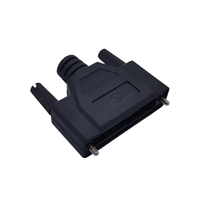 Carcasa negra macho y hembra para conector de puerto serie, carcasa de moldeo por inyección, 1 unidad, DB9, DB15, DB25