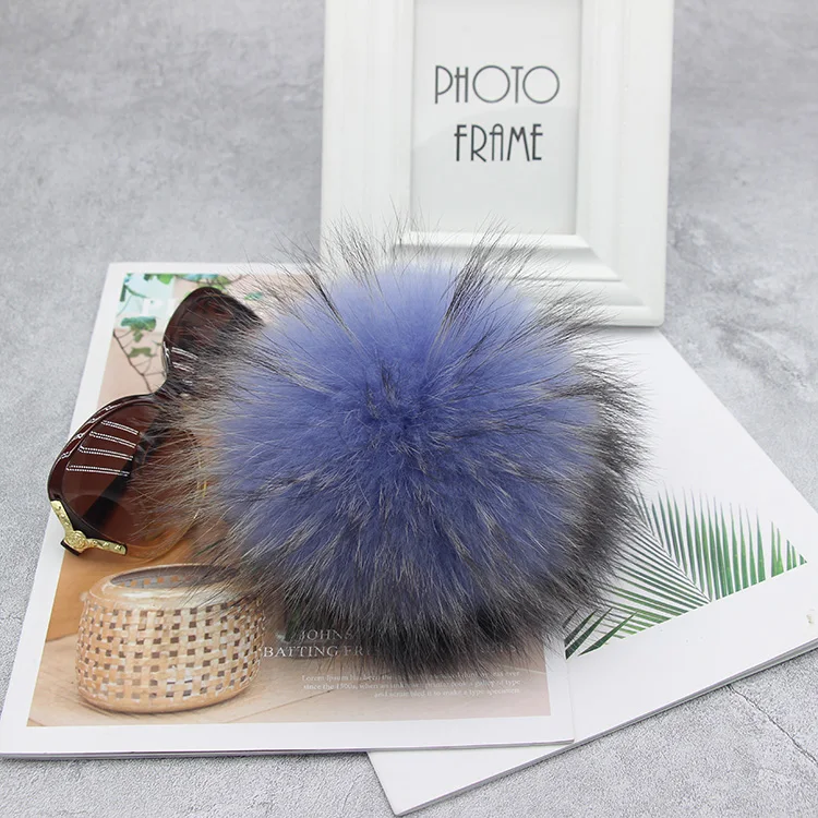 2pcs/lot Big 15cm DIY Real Fox Fur Pompoms Raccoon Fur Pom Poms Balls Natural Fur Pompon For Hats Bags Scarves Accessories