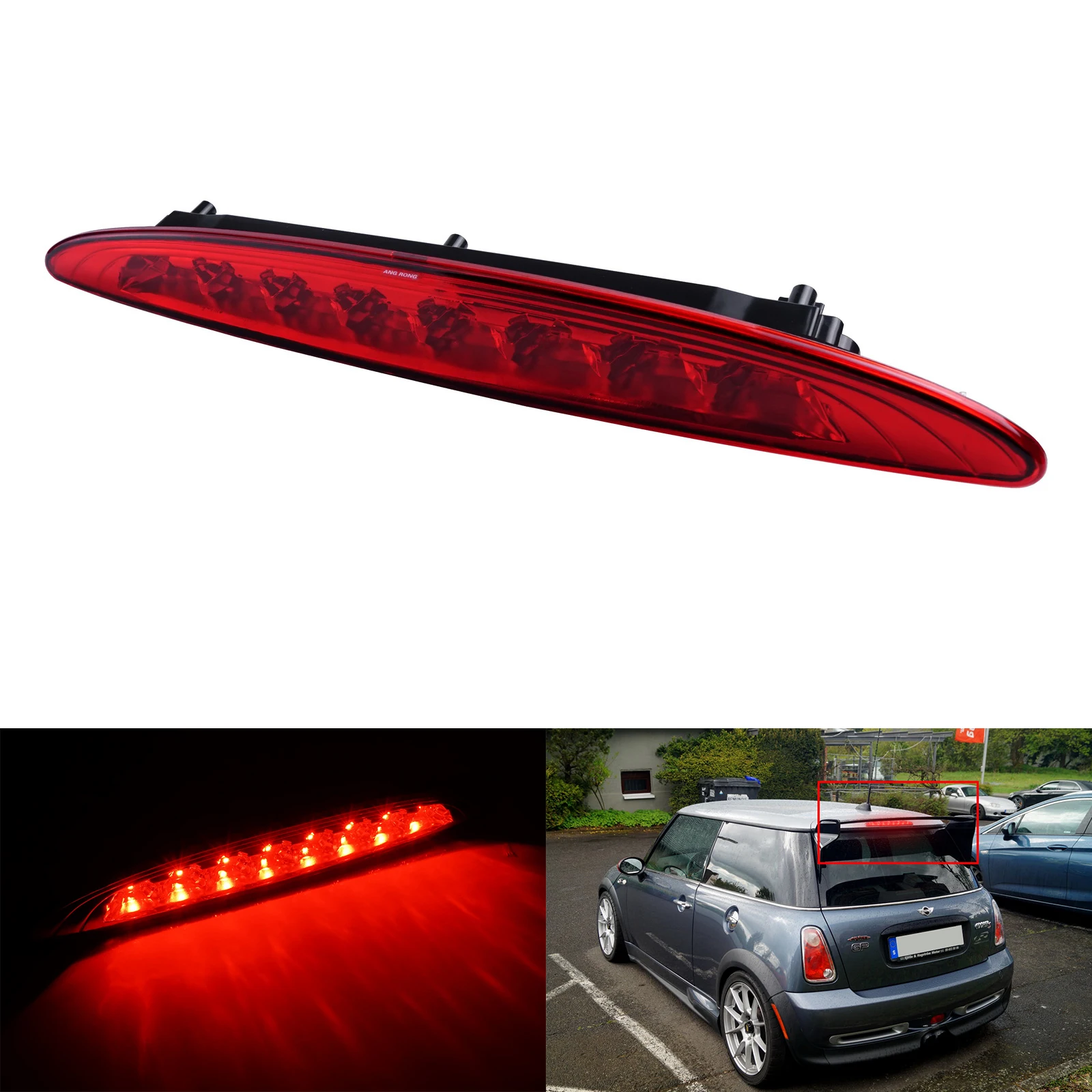 ANGRONG 1X Red LED Third Rear High Level Brake Stop Light For Mini Cooper R50 R53 2001-2006