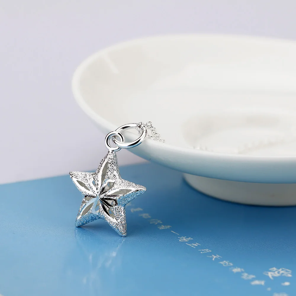 

Модное минималистское ожерелье со звездой из стерлингового серебра 925 пробы, женская однотонная серебряная цепочка, темпераментный шарм для шеи, ювелирные изделия, подарок