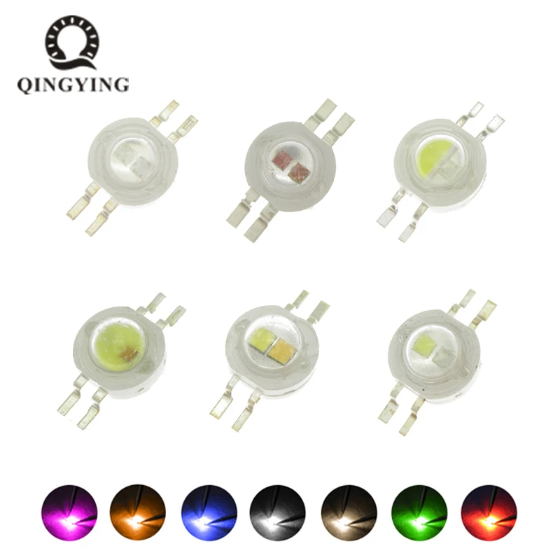 5pcs 2*3W diodi LED a doppio colore perline di luce ad alta potenza bianco rosso verde blu giallo sorgente di luce UV per torcia auto luce