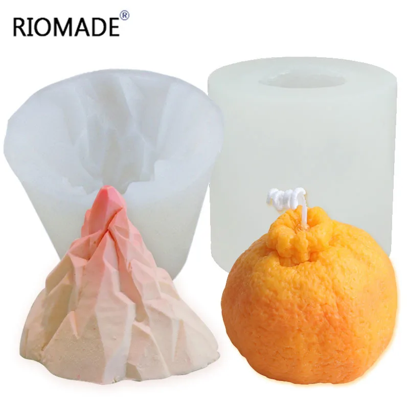 Big Orange Shape Candle Mold Silicone Candle Making Mould Snow Mountain Styles Fondant Tools Handmade Clay Plaster Decoration