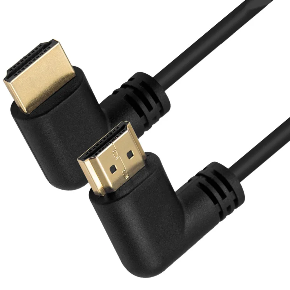 Left or Right Angled 2.0 HDMI-compatible Male to Elbow Male extension Cable 15cm 50cm 1m, 2.0V angle cable 4K*2K @60HZ