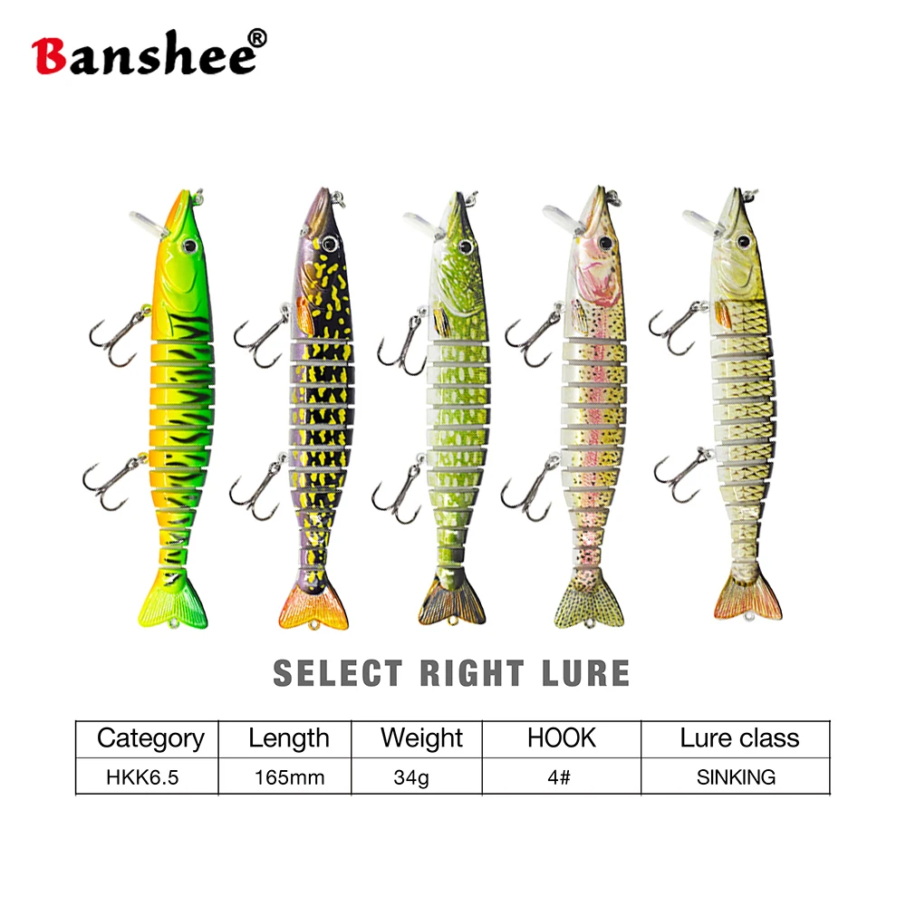 Banshee 5Pcs Sinking Wobblers For Trolling/Pike 13 Multi Jointed Swimbait Set Hard Artificial Baits For Fishing Lure Crankbaits