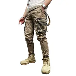 Retro Camouflage Slim Fit Cargo Pants Men Casual Harem Trousers Military Style Tactical Joggers Streetwear Clothing