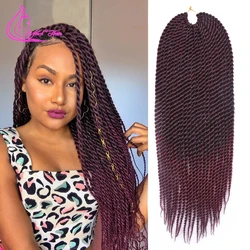 Tresses Synthétiques Torsadées au Crochet Faites à la Main, Extensions Capillaires Sénégalaises, Brunes, Grises, Rouges, Ombrées, pour Femme et Fille, 22 Brins/Pièce