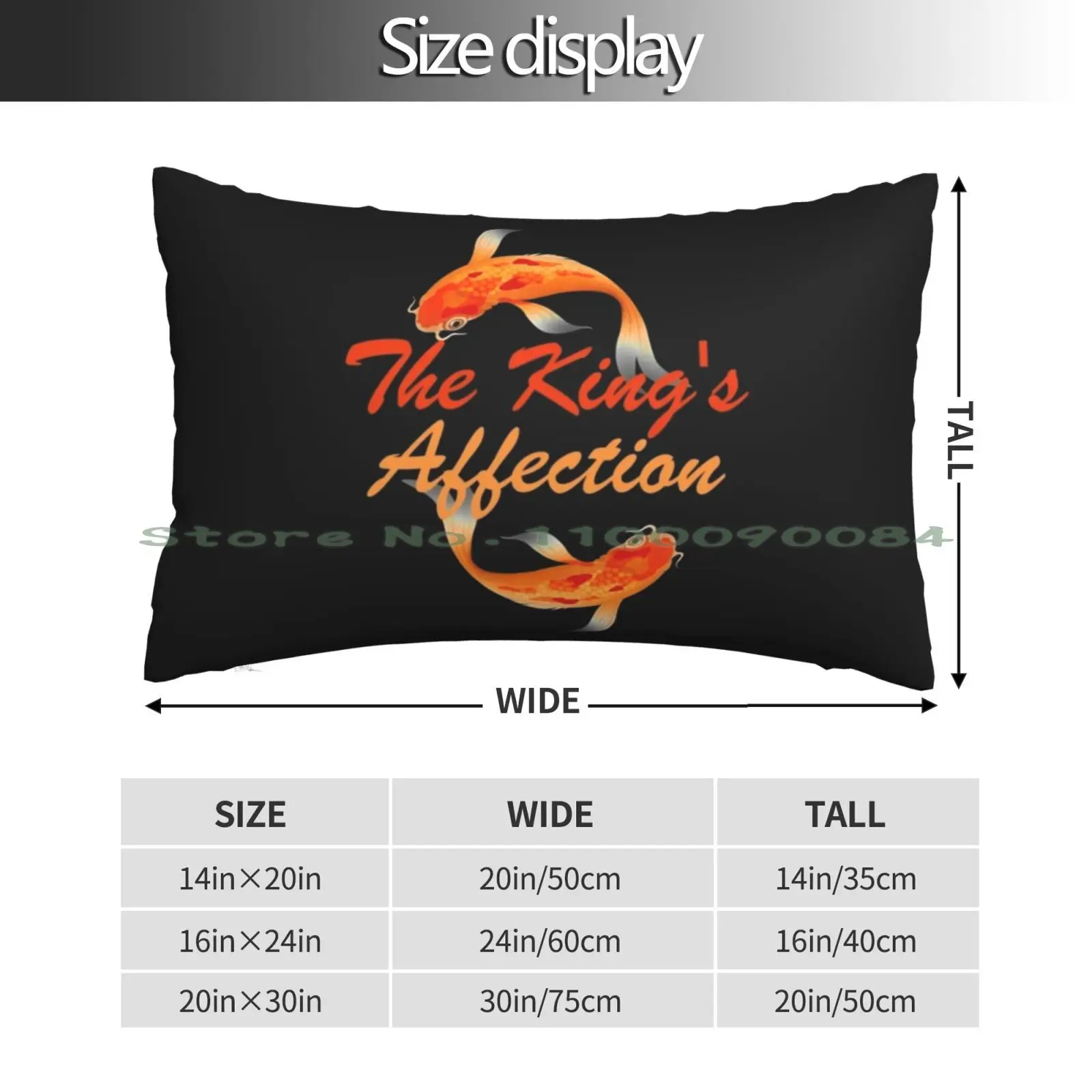 The King’s Affection , Coi Fish Pillow Case 20x30 50*75 Sofa Bedroom Se Amable Amabilidad Felicidad Feliz Colorido Arcoíris