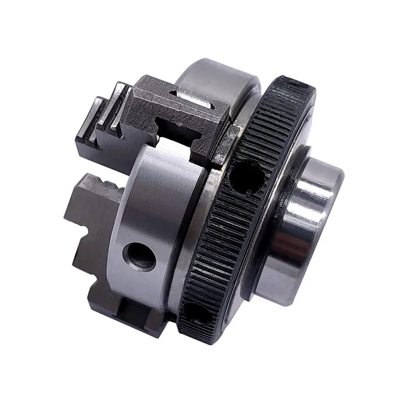 K01-50 50mm Lathe Mini Chuck 3 Jaws Woodworking Hand Chuck with Mounting Thread Screw Rod Self-Centering Lathe Chuck Tool