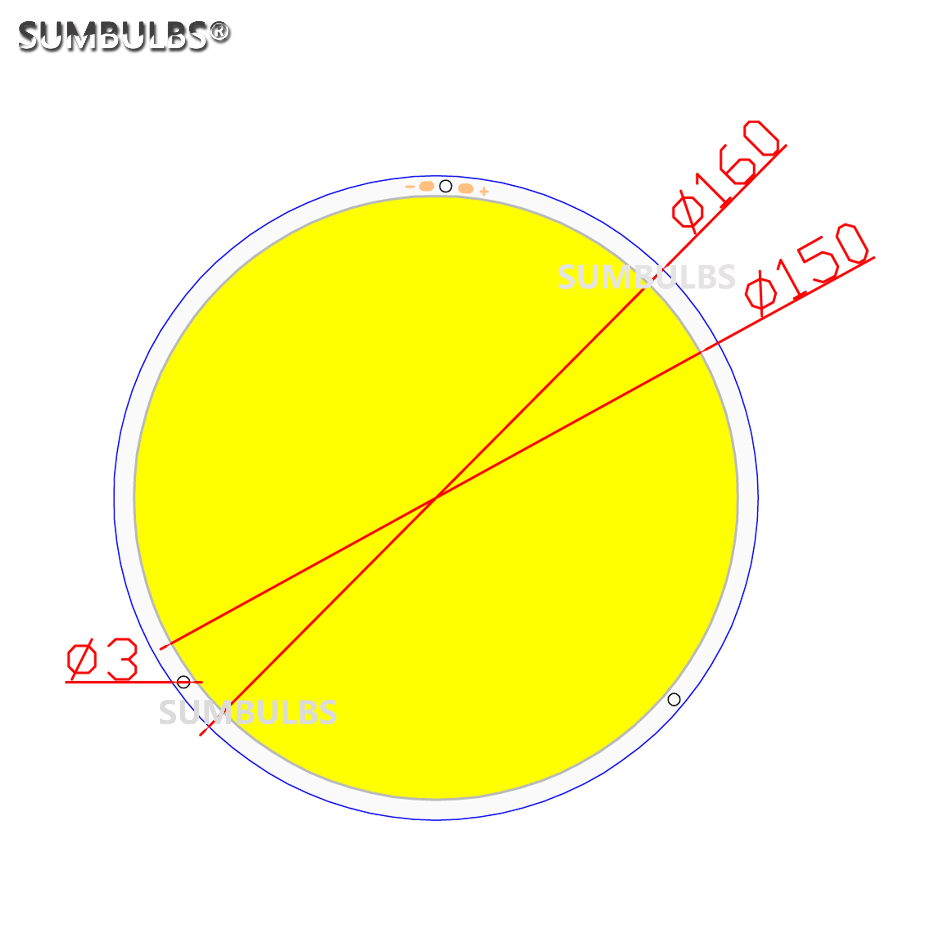 SUMBULBS BIG SUN 160mm Round Big Power 70W LED COB Panel Light Bulb Source High Brightness Cold Warm White Lamp Chip For DIY