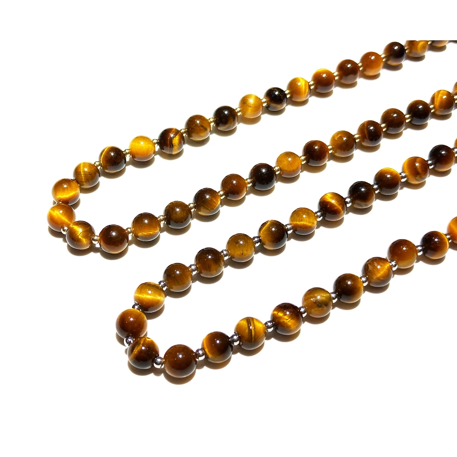 

Lii Ji Tiger Eye Natural Stone 6mm 925 Sterling Silver Platinum Plated Or 14K Gold Filled Necklace 46cm For Men Women Jewelry