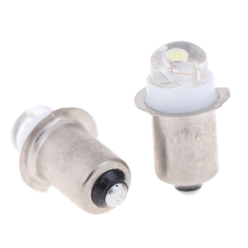 Bombilla LED P13.5S de 0,5 W, luz de trabajo, linterna de repuesto, lámpara de luz de trabajo, CC de 3V, 4,5 V, 6V, 13mm x 23mm