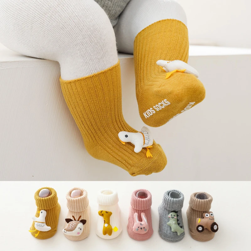 Lawadka 0-3Years Infant Socks Spring Autumn Cartoon Newborn Baby Socks Non-slip Infant Toddler Kids Indoor Floor Girls Boys Sock