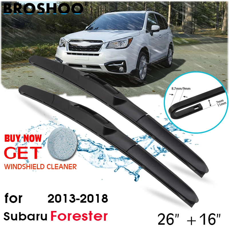 

Car Wiper Blade Front Window Windscreen Windshield Wipers Blades J hook Auto Accessories For Subaru Forester 26"+16" 2013-2018