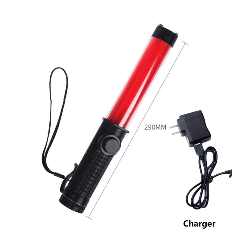 29CM Multi-function Outdoor LED Road Traffic Baton Warning light Whistle Magnet Hook Buzzer Fluorescent Guide Rod