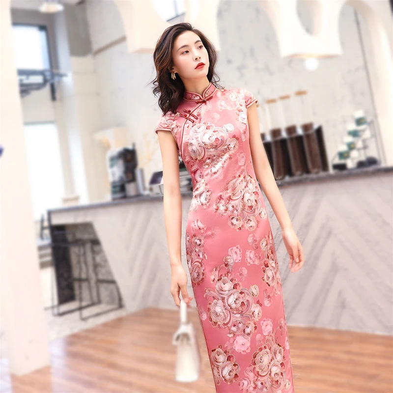 

Long Modern Chinese Dress Skinny Improvement Excellent China Double-deck Cheongsam Dresses