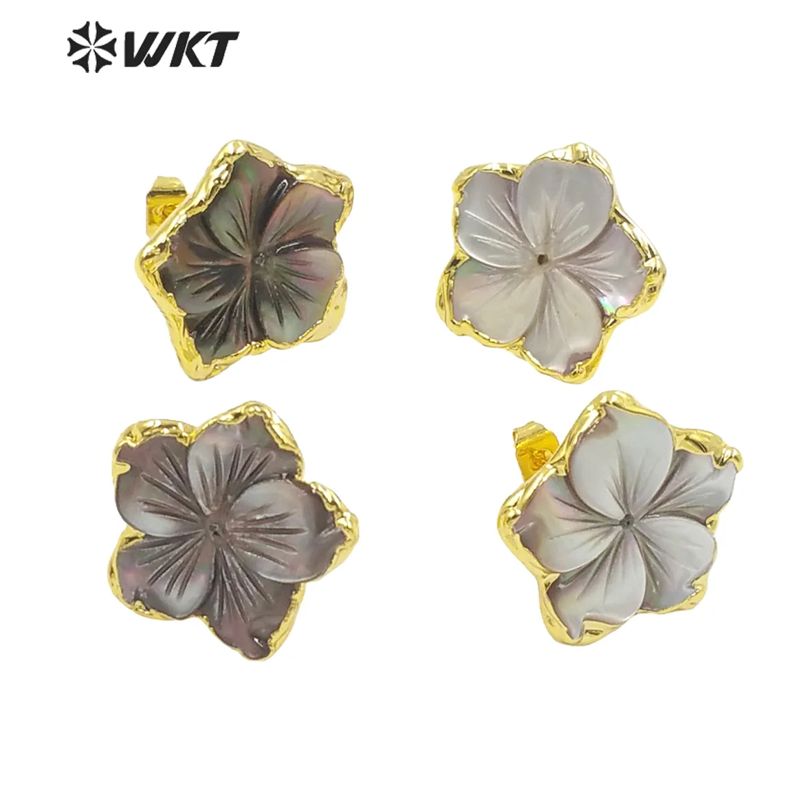 WT-MPE064 Elegant Lady Fashion Flower Shape Fresh Water Pear Shell Daily Earring Romatic Party Birthday Christmas Jewelry Gift