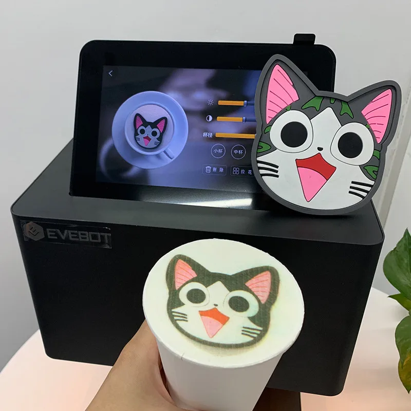 Original EVEBOT color coffee printer Wifi connection automatic selfie biscuit coffee food printer complimentary ink cartridges