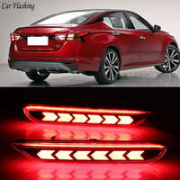 1Pair Multi-function Car LED Reflector Lamp Rear Fog Lamp Tail Rear Bumper Light Brake Light For Nissan Teana Altima 2019 2020