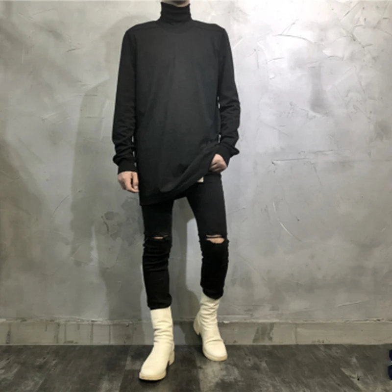 Autumn and winter style individual t-shirt high-necked RO dark dark fashion, men's underwear with long-sleeved t-shirt undershir