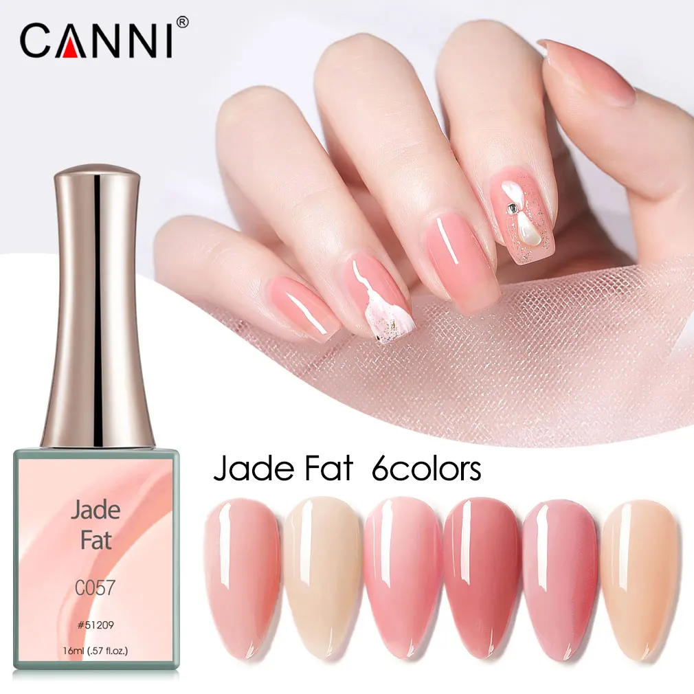 CANNI 16ml Sparkle Diamond Cat Eye White Color Series Milky White Gorgeous Color Full Coverage Venalisa Pink Nude Semi Permanent