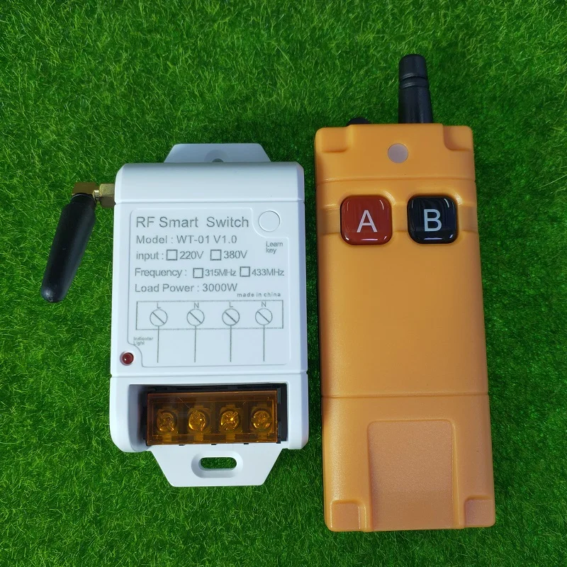 RF Wireless AC 220V Remote Control Switch 1CH 30A 3000W Receiver Industrial Transmitter  forwater pump lighting universal