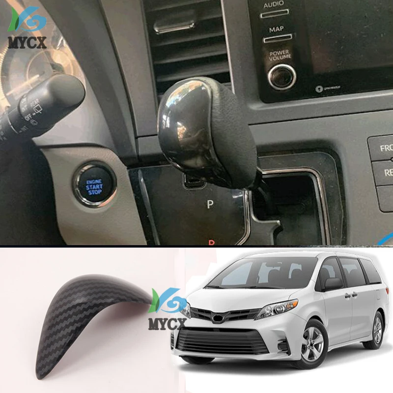 

Для Toyota Sienna 2020, автомобильная ручка переключения передач из углеродного волокна, крышка рамы, наклейка, Стайлинг, аксессуары для интерьера, модель AT