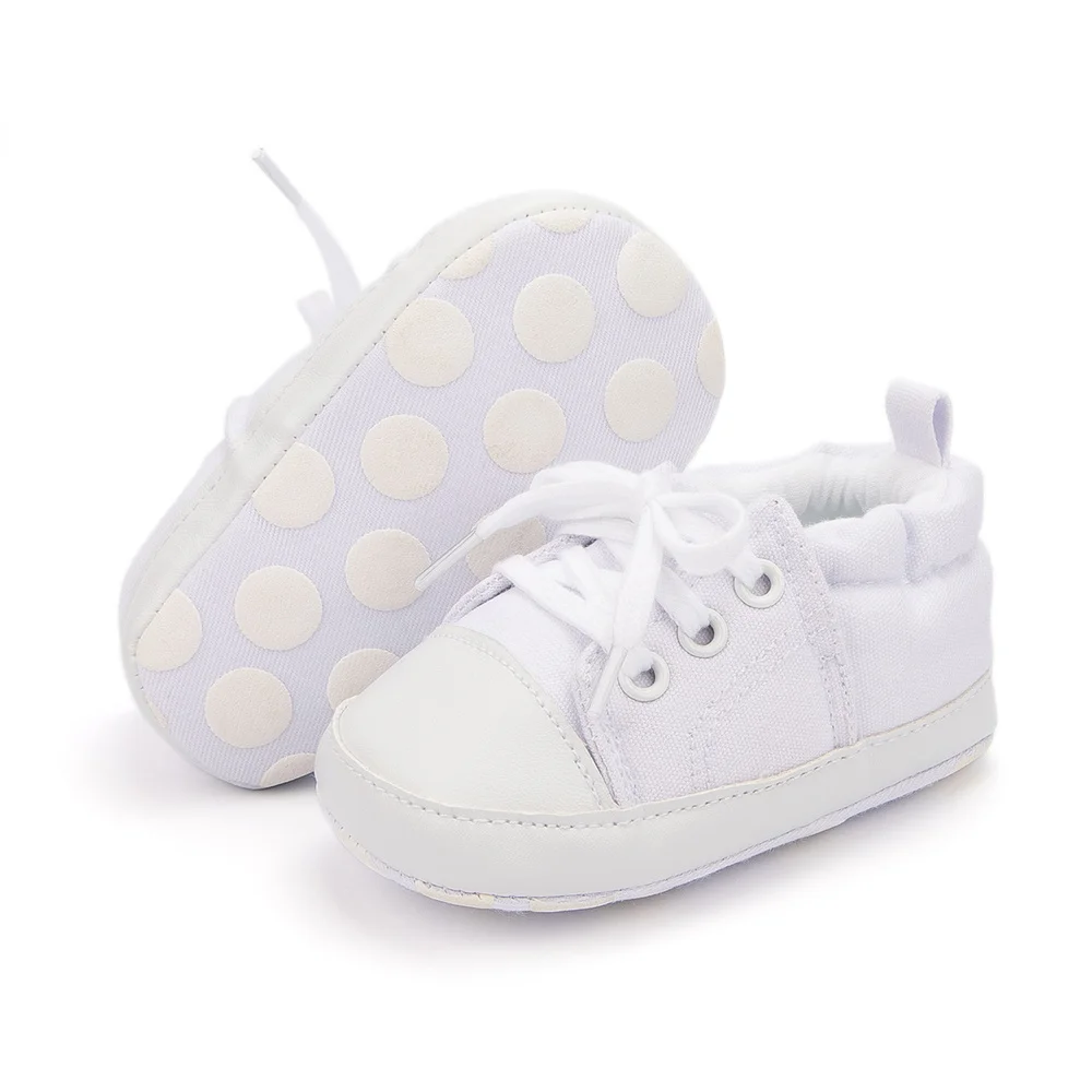 New Baby Boy Girl Shoes White Toddler Shoes Soft Bottom Anti-slip First Walkers Newborn Infant Crib Shoes Moccasins 0-18month