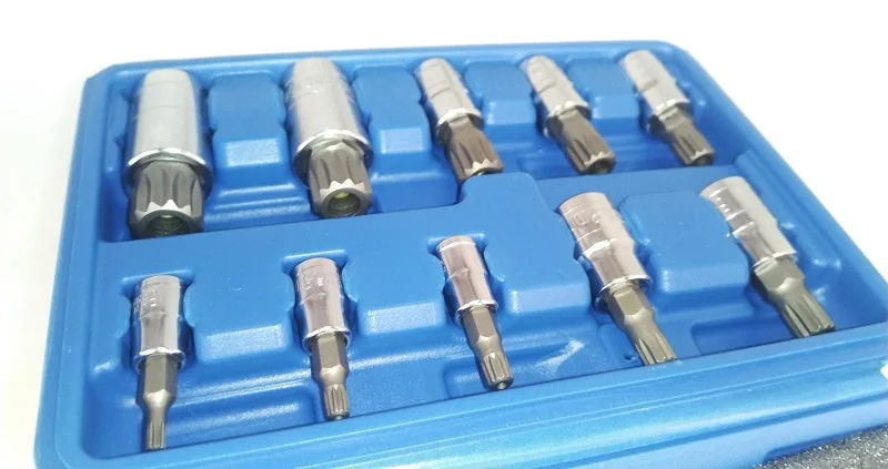 New 12 Point Sockets Set Kit Socket bit set Drive Attachment Supply 10pcs  Spline Bit With holes Proof Sockets Tools Set