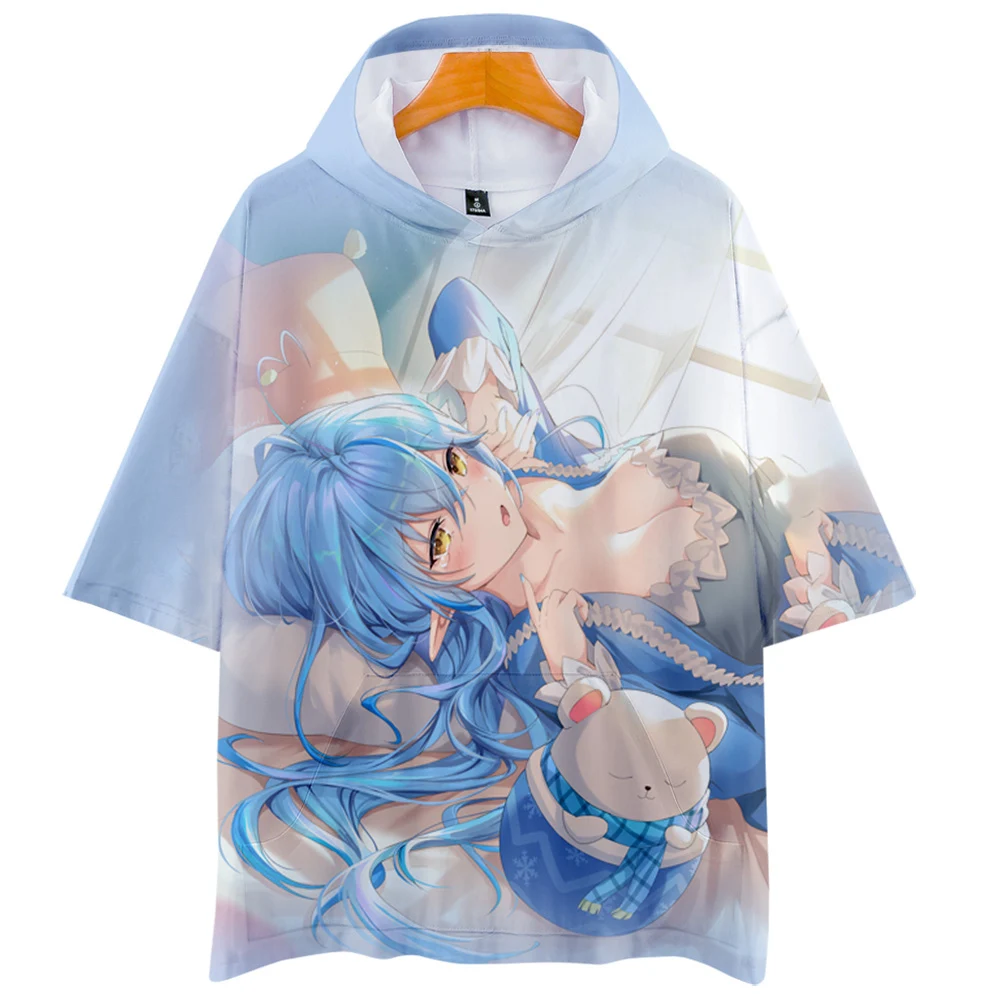 HOLOLIVE VTuber Kawaii  Yukihana Lamy 3D Hoodie T-shirts Men Harajuku Summer Oversized T Shirt Men Short Sleeve Tees