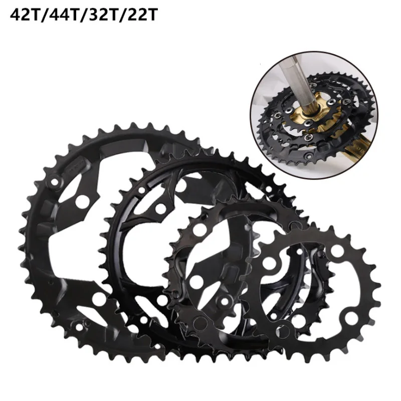 Universal 64/104BCD Mountain Bike Crankset Gearwheel 22T 32T 42T 44T MTB crankset Tooth plate Parts