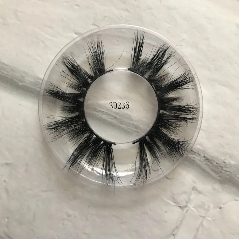 3D Mink Eyelashes Custom Packaging Label Natural Long Mink Hair False Lashes