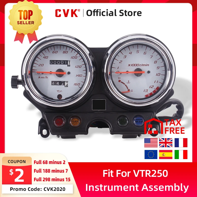 

CVK instrument assembly gauges meter cluster speedometer odometer tachometer For HONDA VTR250 VTR 250 2004 2005 2006 2007 04 -07