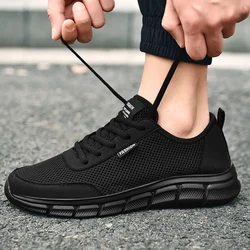 Men Shoes 2020 Summer Sneakers Breathable Casual Shoes Fashion Comfortable Lace up Men Sneakers Mesh Flats Plus Size 38-48