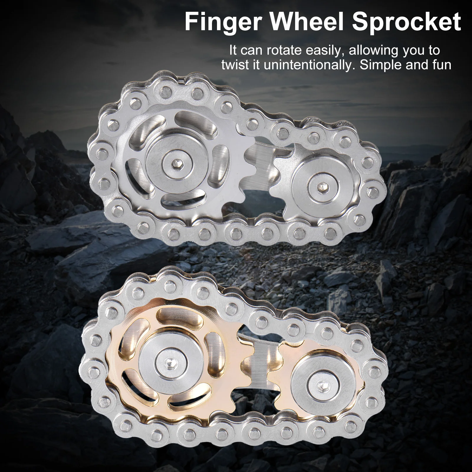 Stainless Steel Sprockets Flywheel Fingertip Gyro Sprockets Chains EDC Metal Toy Gear Gyro Drop Ship Sproket Roadbike Spinner