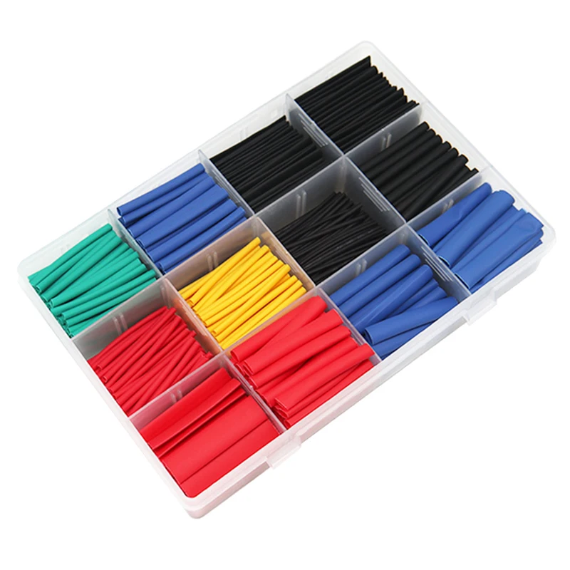 560PCS Thin Wall Wrapping Kit Insulation Resilient Plastic Black Thermoresistant tube Heat Shrink Tube Gaine Thermoretract