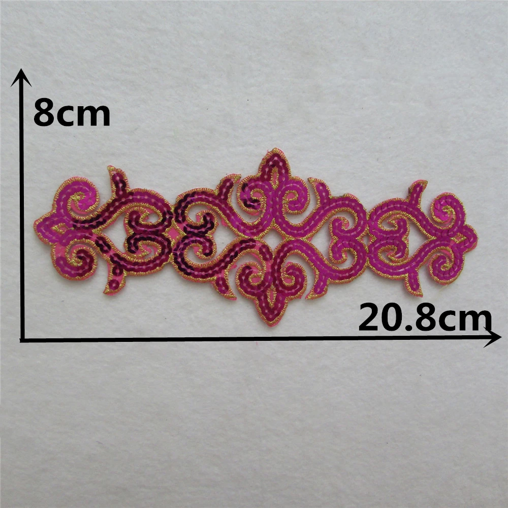 Silver belt embroidery jacket jeans decoration sequin sewing DIY craft clothing supplies material accessories 1PCS for sale