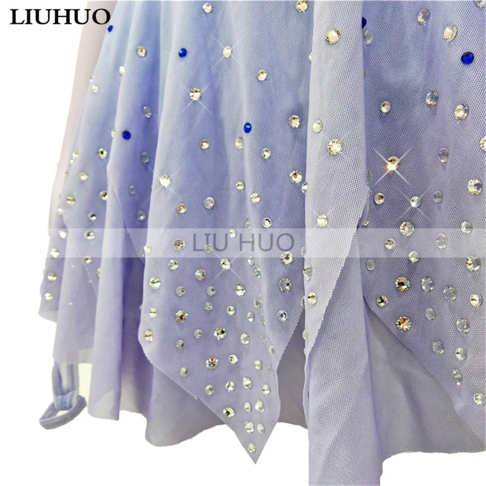 LIUHUO Women\'s Girls\' Costume Performance Long Sleeve Rhythmic Gymnastics Ballet Competition Leotard Figure Skating Dress Dance