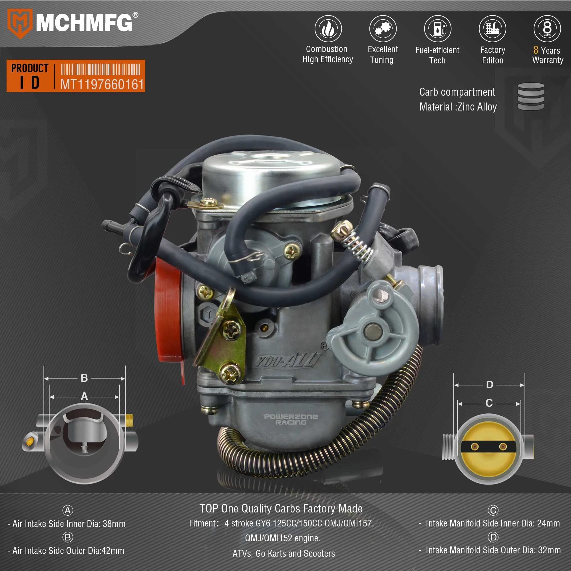 ΠΠ°ΡΠ±ΡΡΠ°ΡΠΎΡ ΠΌΠΎΡΠΎΡΠΈΠΊΠ»Π° Π΄Π»Ρ 4-ΡΠ°ΠΊΡΠ½ΠΎΠ³ΠΎ Π΄Π²ΠΈΠ³Π°ΡΠ΅Π»Ρ GY6 125CC/150CC QMJ/QMI157, QMJ/QMI152. ΠΠ²Π°Π΄ΡΠΎΡΠΈΠΊΠ»Ρ, ΠΊΠ°ΡΡΠΈΠ½Π³ΠΈ ΠΈ ΡΠΊΡΡΠ΅ΡΡ ΠΠ°ΡΠ±ΡΡΠ°ΡΠΎΡ ΠΌΠΎΡΠΎΡΠΈΠΊΠ»Π° Π΄Π»Ρ 4-ΡΠ°ΠΊΡΠ½ΠΎΠ³ΠΎ Π΄Π²ΠΈΠ³Π°ΡΠ΅Π»Ρ GY6 125CC/150CC QMJ/QMI157, QMJ/QMI152. ΠΠ²Π°Π΄ΡΠΎΡΠΈΠΊΠ»Ρ, ΠΊΠ°ΡΡΠΈΠ½Π³ΠΈ ΠΈ ΡΠΊΡΡΠ΅ΡΡ