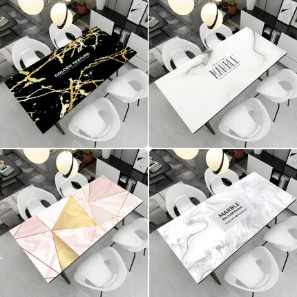 High Quality Marble Rectangular Pvc Table Cloths Waterproof PVC Tablecloth Table Cover Mats Not Transparent 1.5mm Pads Almofadas