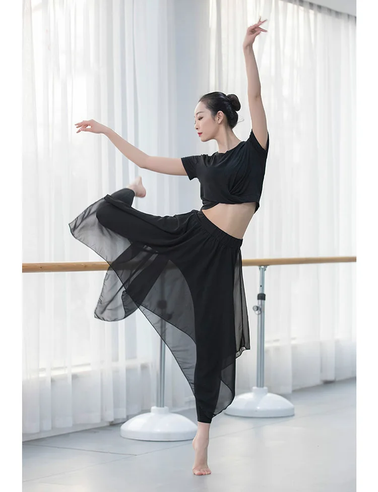 Dance Pant Adult Latin Pant Training Dress Irregular Modern Dance  Trousers for Women Ballroom Costume Practice Dancing Pants