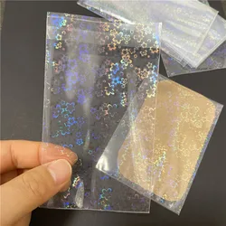 100pcs/Lot Flower-shaped Laser Flashing Sealing Card Sleeves For Board Game Cards Holder Holographic Foil Protective Film